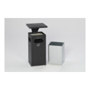 VAR Collecteur de déchets/cendrier B 32 anthracite avec toit de protection, insert intérieur 38 l