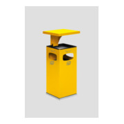 VAR Collecteur de déchets/cendrier B 32 avec toit de protection et insert intérieur jaune 38 l