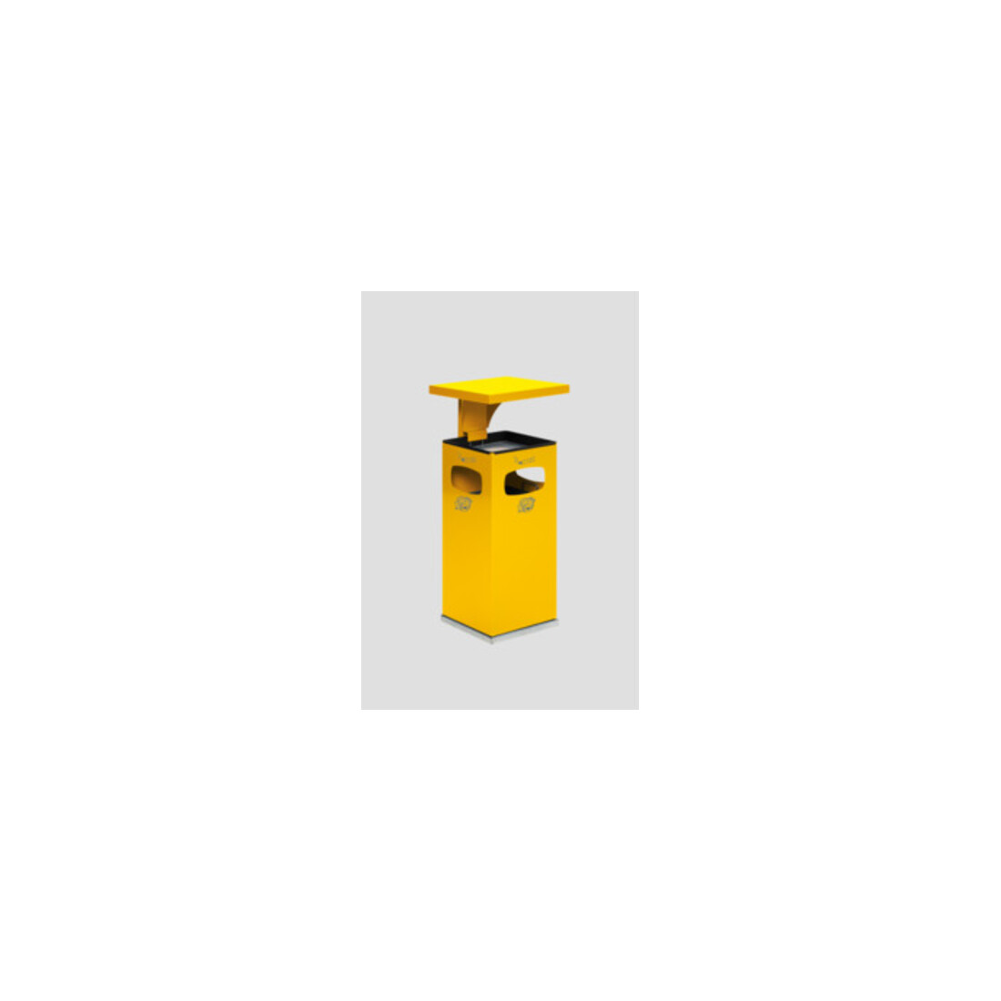 VAR Collecteur de déchets/cendrier B 32 avec toit de protection et insert intérieur jaune 38 l