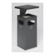 VAR Collecteur de déchets/cendrier B 32 avec toit de protection, insert intérieur, argent antique 38 l-1