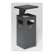 VAR Collecteur de déchets/cendrier B 32 avec toit de protection, insert intérieur, argent antique 38 l