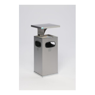 VAR Collecteur de déchets/cendrier B 32 avec toit de protection renforcé en acier inoxydable 38 l