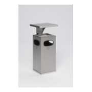 VAR Collecteur de déchets/cendrier B 32 avec toit de protection renforcé en acier inoxydable 38 l