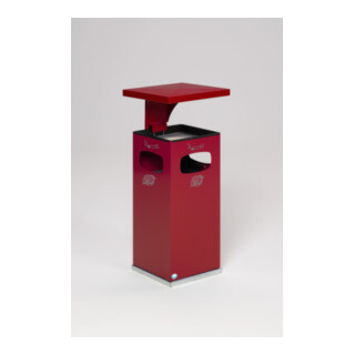 VAR Collecteur de déchets/cendrier B 32 pourpre avec toit de protection et insert intérieur 38 l