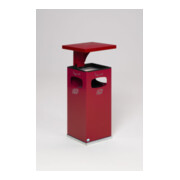 VAR Collecteur de déchets/cendrier B 32 pourpre avec toit de protection et insert intérieur 38 l