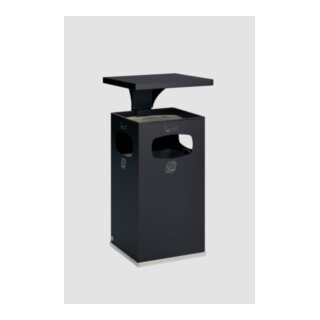VAR Collecteur de déchets/cendrier B 42 avec toit de protection et insert intérieur anthracite 72 l