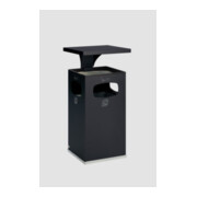VAR Collecteur de déchets/cendrier B 42 avec toit de protection et insert intérieur anthracite 72 l