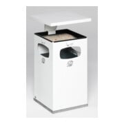 VAR Collecteur de déchets/cendrier B 42 avec toit de protection, insert intérieur blanc 72 l