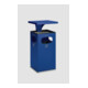 VAR Collecteur de déchets/cendrier B 42 avec toit de protection, insert intérieur, bleu gentiane 72 l-1