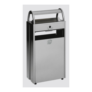 VAR Collecteur de déchets/cendrier B 48 argent 9 l/60 l