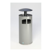VAR Collecteur de déchets/cendrier H 111 avec toit argent antique incl. insert intérieur 86 l