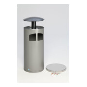 VAR Collecteur de déchets/cendrier H 111 avec toit argent antique incl. insert intérieur 86 l-3