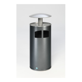 VAR Collecteur de déchets/cendrier H 111 avec toit argenté incl. insert intérieur 86 l