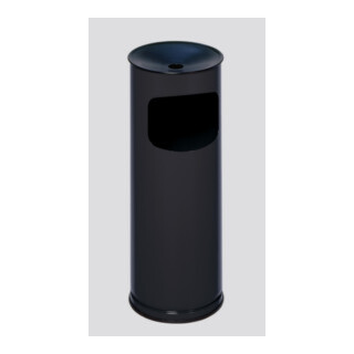 Combinaison cendrier rond VAR, insert entonnoir, diam.xh 250x610 mm, insert cendrier noir, plateau en aluminium pour les déchets de cigarettes, couleur bleu gentiane