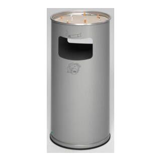 VAR Collecteur de déchets/cendrier H 70K argent 37,4 l