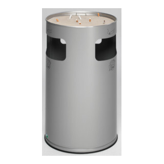 VAR Collecteur de déchets/cendrier H 75K argent 69,2 l