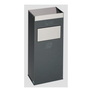 VAR Collecteur de déchets/cendrier H 77 argent antique 2 l/21 l