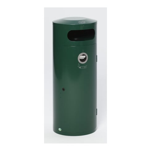 VAR Collecteur de déchets/cendrier KS 70 vert mousse 70 l