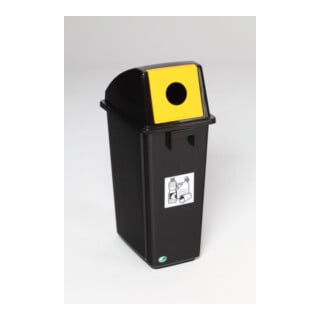 VAR Collecteur de déchets KS noir/Trappe d’introduction jaune 58 l