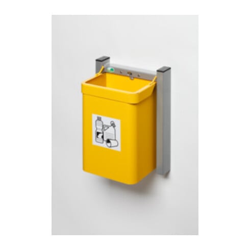 VAR Collecteur de déchets modèle "City" mural G3 autocollant pictogramme matériaux recyclables jaune 15 l