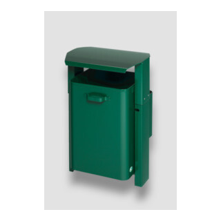 VAR Collecteur de déchets type AG 08 pour fixation murale ou sur tube avec toit vert mousse 40 l