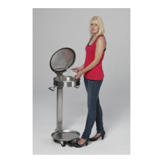 VAR Collecteur mobile de déchets avec pédale en inox