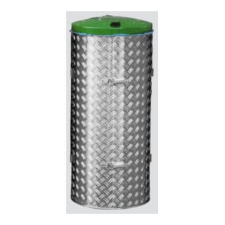 VAR Dispositifs compacts de collecte des déchets avec couvercle vert en acier inoxydable et tôle alu-duett