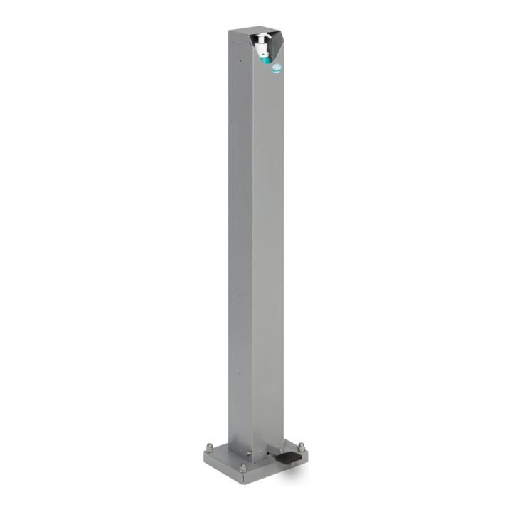 VAR Distributeur de désinfectant pour les mains HDS 120 avec pédale, argenté, sans flacon