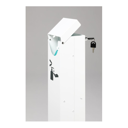 VAR Distributeur de désinfectant pour les mains HDS 120 avec pédale blanc (RAL 9016) revêtu