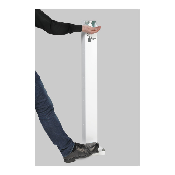 VAR Distributeur de désinfectant pour les mains HDS 120 avec pédale blanc (RAL 9016) revêtu