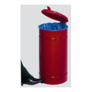 VAR Euro-Pedal Couvercle en plastique rouge 60 l