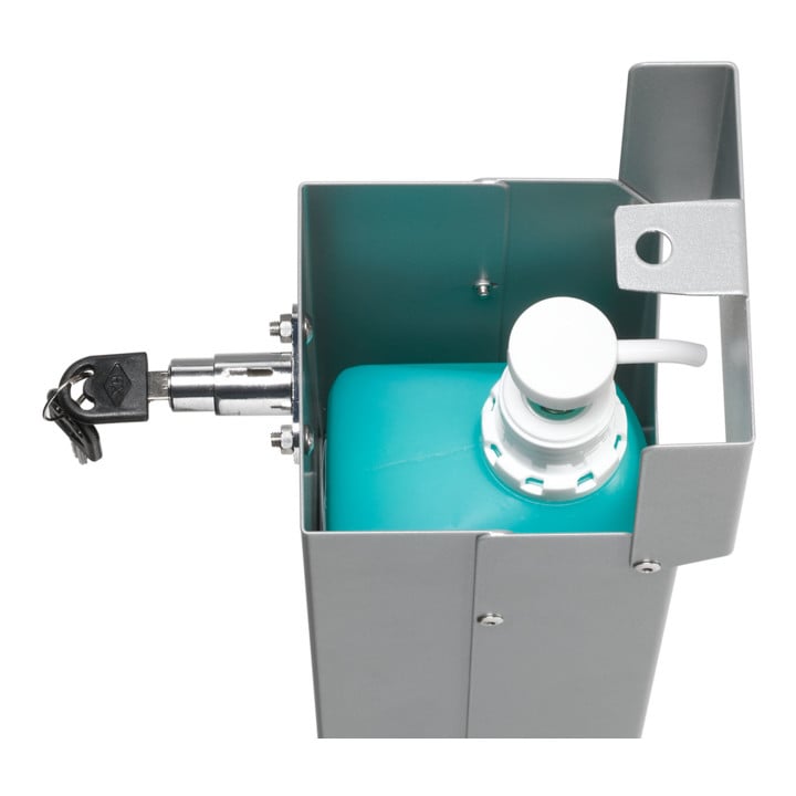 VAR Handdesinfektionsspender HDS 120 mit Pedal silber beschichtet ohne Flasche