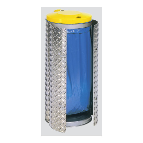 VAR Kompakt-Abfall-Sammelgeräte mit Edelstahl und Alu-Duett-Blechen Deckel gelb