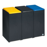 VAR Kunststofcontainer 40 L, 3-vaks, met deksel-1
