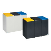 VAR Kunststofcontainer 40 L, 3-vaks, met deksel-3