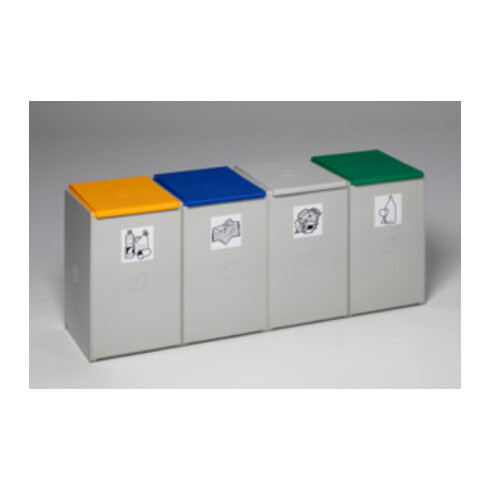 VAR Kunststoffcontainer 4-fach ohne Deckel 60 l
