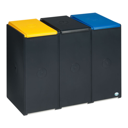 VAR Kunststoffcontainer 40 L, 3-fach, mit Deckel