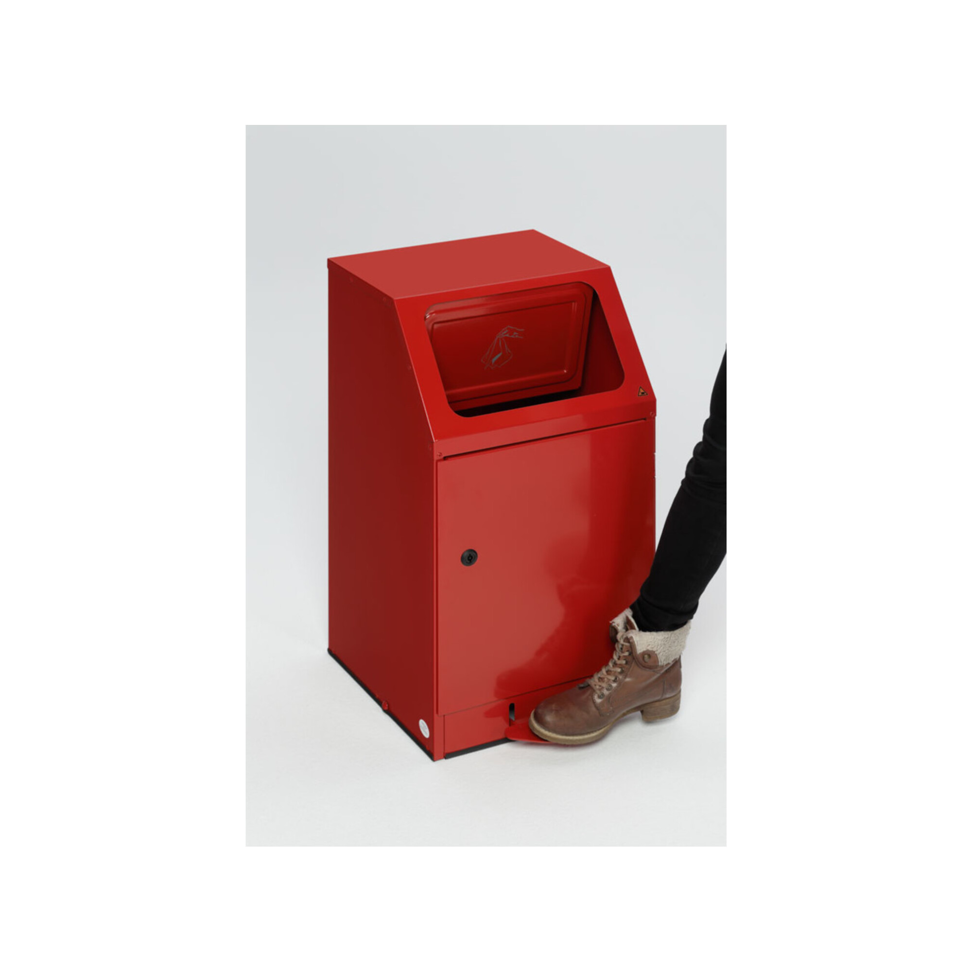 VAR Putzwollkasten PWK 45 mit Pedal selbstlöschend rot 43 l