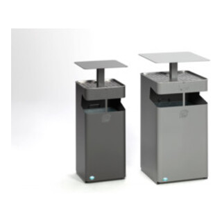 VAR Récipient à cendres/déchets avec toit L 35 couleur fer pailleté 38 l