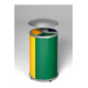 VAR Station de tri 3 compartiments avec toit jaune bleu vert 90 l-1