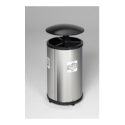 VAR Station de tri 3 compartiments avec toit VA poli 90 l