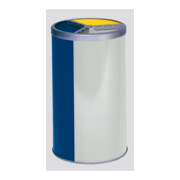 VAR Station de tri 3 compartiments sans toit jaune bleu gris clair 90 l