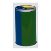 VAR Station de tri 3 compartiments sans toit jaune bleu vert 90 l