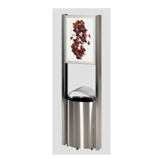 VAR Station debout AG 78 avec surface publicitaire inox 50 l
