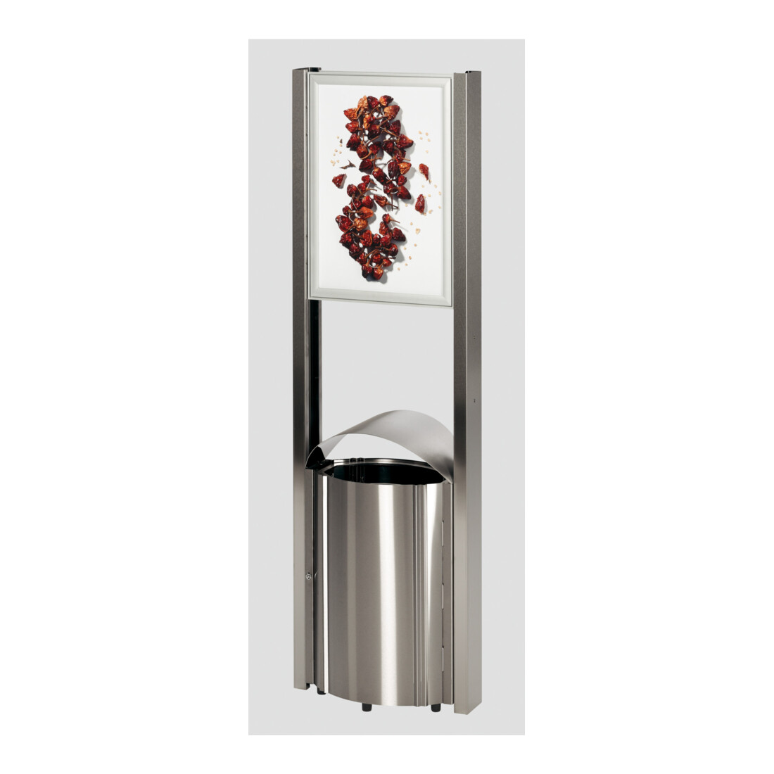 VAR Station debout AG 78 avec surface publicitaire inox 50 l