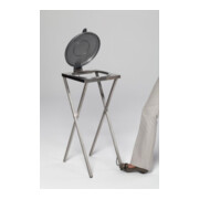 VAR Support à ciseaux avec pédale et couvercle argenté