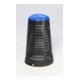 VAR Support panier en plastique noir avec bague de serrage et couvercle bleu 90 l-1