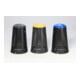 VAR Support panier en plastique noir avec bague de serrage et couvercle bleu 90 l-3