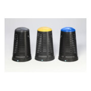 VAR Support panier en plastique noir avec bague de serrage et couvercle jaune 90 l-4
