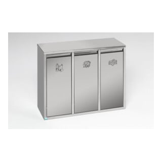 VAR Système de tri des déchets 36 l en acier inoxydable, sur pied ou mural 36 l
